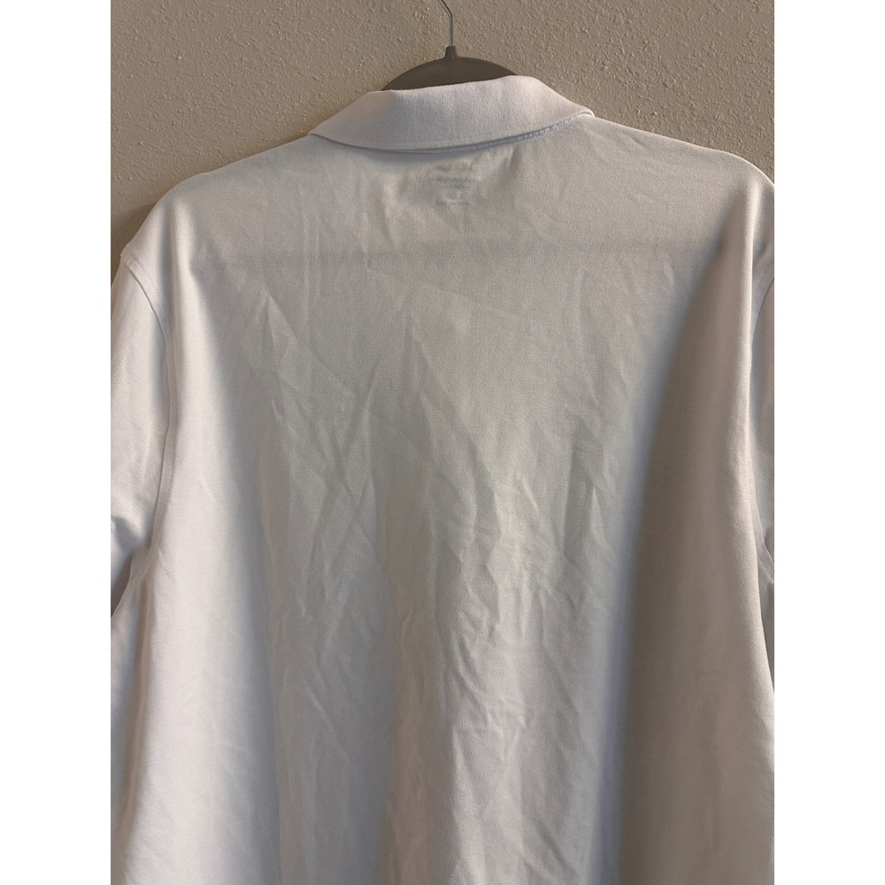 J Crew Flex Pique Polo Shirt Men's XL White Untucked Short Sleeve Knit Cotton - Picture 7 of 7